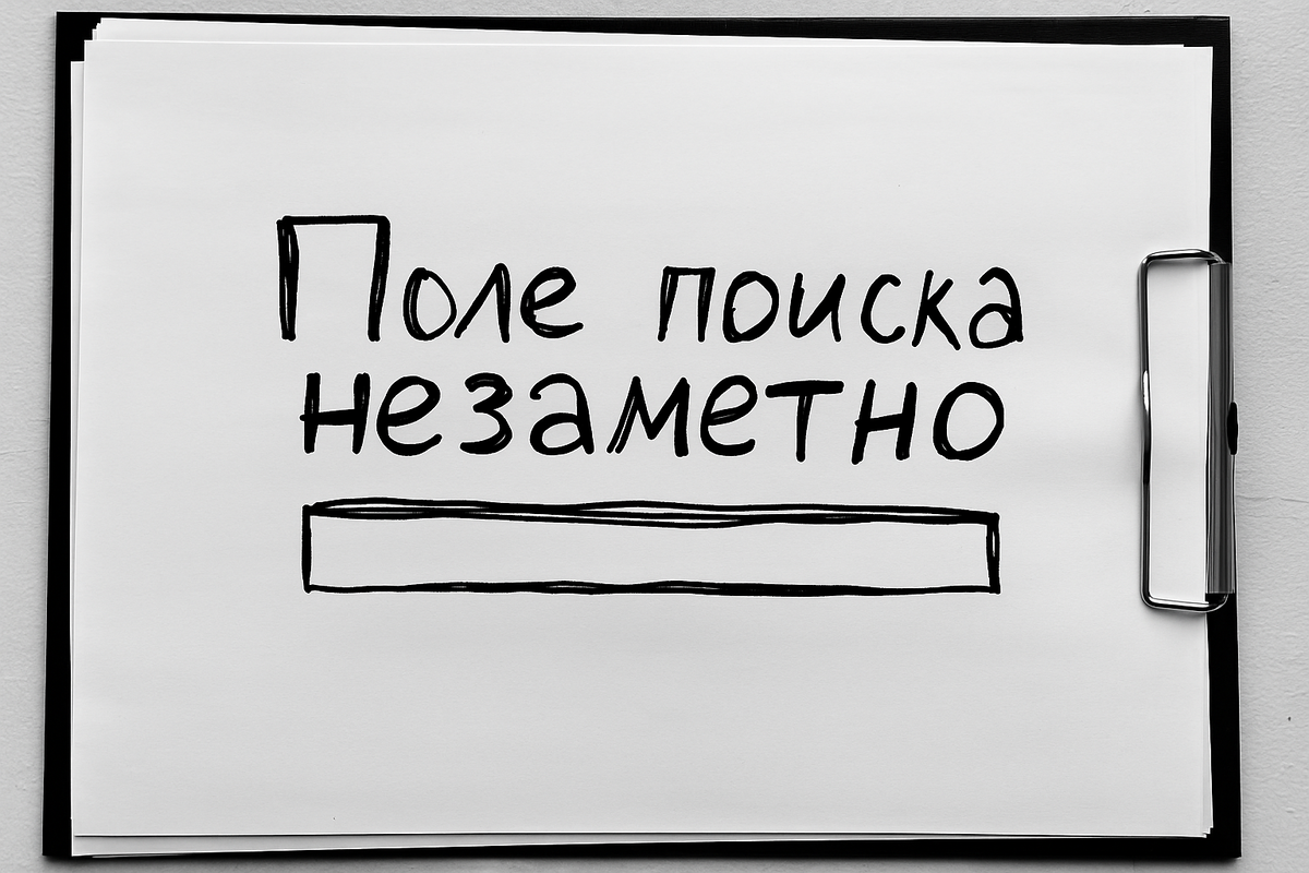 UX ошибки: Поле поиска по сайту не заметно, приходится искать