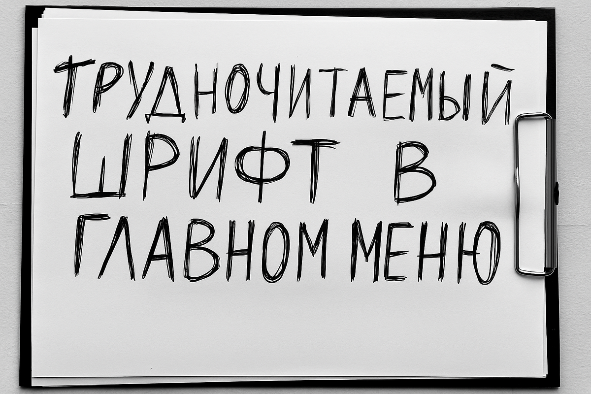 UX ошибки: Трудночитаемый шрифт в главном меню сайта