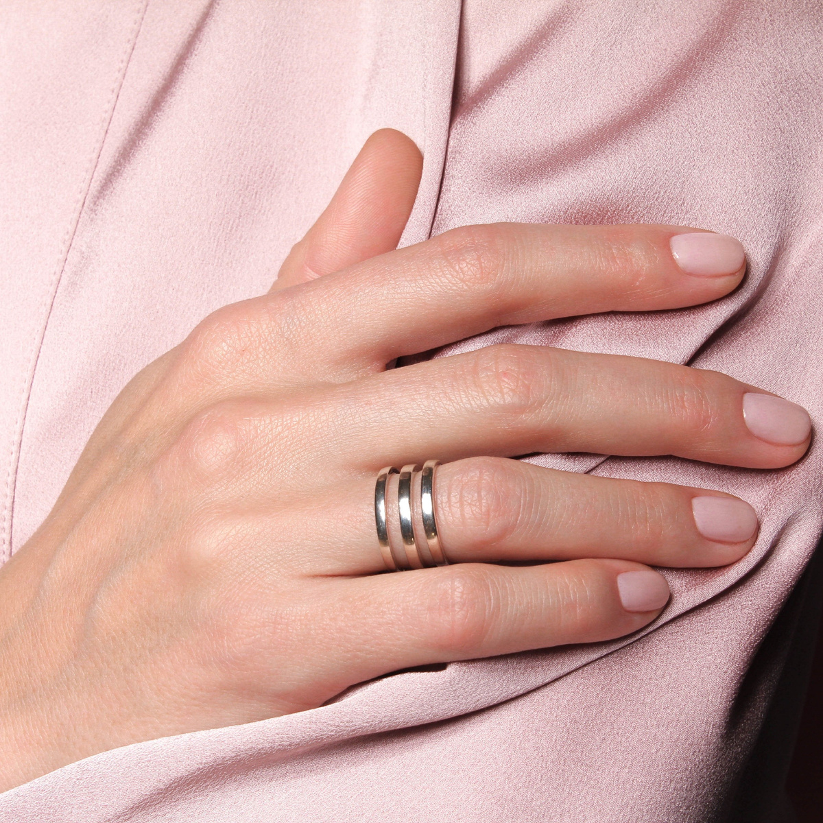 Фаланговое кольцо Трио, серебро 925 — символ единства и баланса