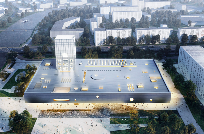 крыша похожа на картину в стиле супрематизма