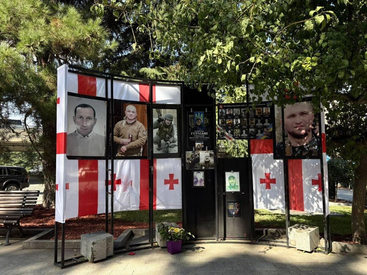    В центре Тбилиси заменили изрисованные портреты грузинских наемников, воевавших за ВСУ© РИА Новости