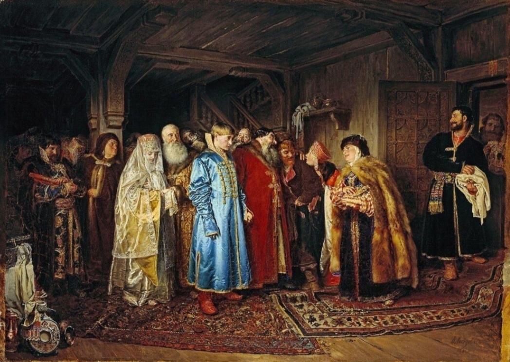 Боярская свадьба. Художник Клавдий Васильевич Лебедев. 