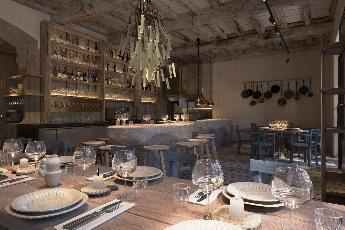    Интерьер ресторана Pomme Verte