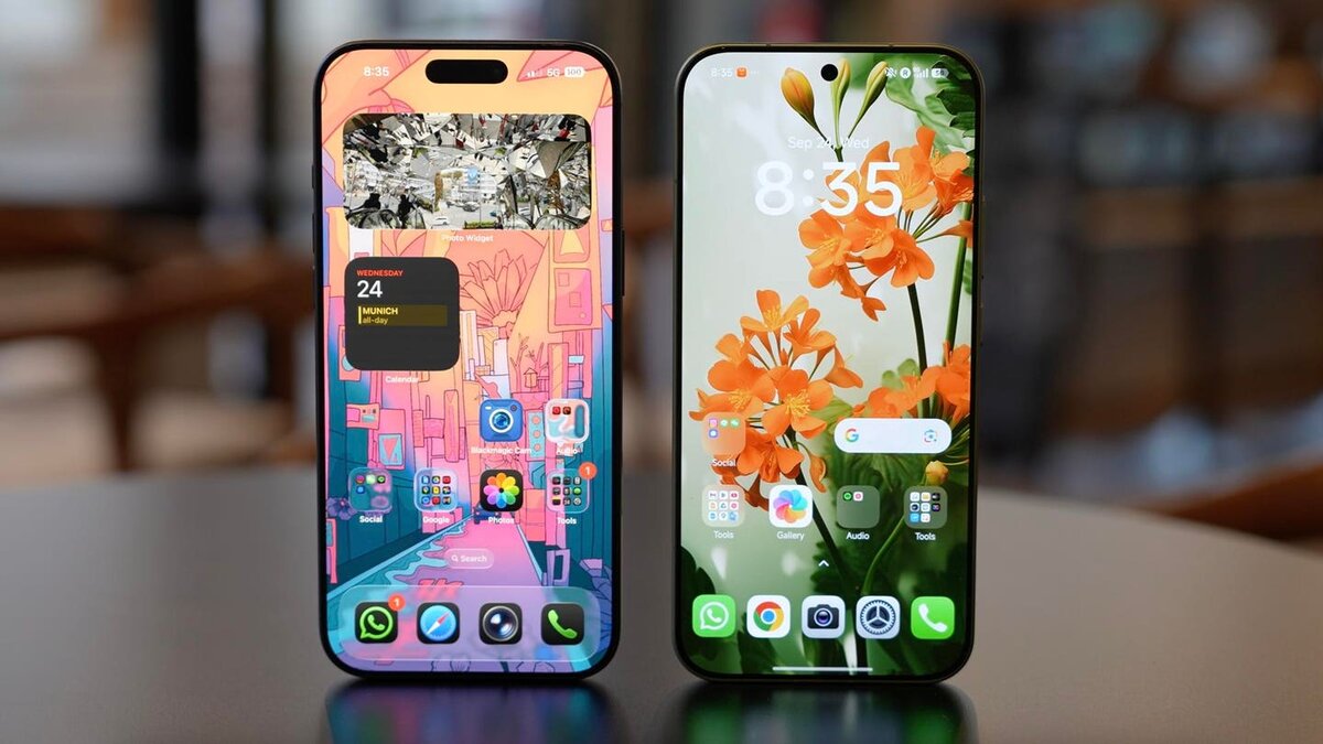 Игра «отгадай где?» слева iPhone 17, справа Xiaomi 17 tomsguide.com