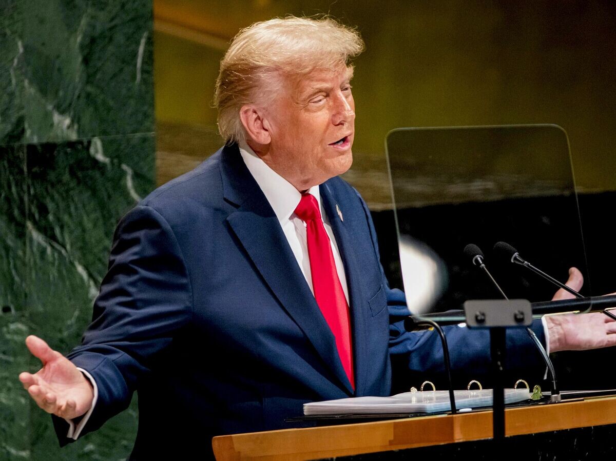Президент США Дональд Трамп на Генассамблее ООН© AP Photo / Angelina Katsanis
