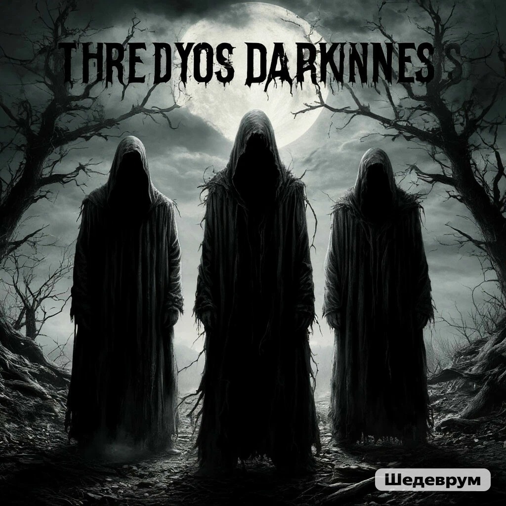 Три дня тьмы как его изобразил ИИ, что-то мрачное и жуткое, пугающее и преводящее в ужас или это просто "пугалка"?