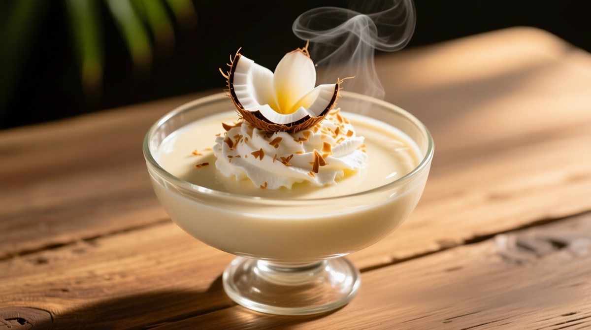 Кокосовый пудинг с кокосовым кремом
