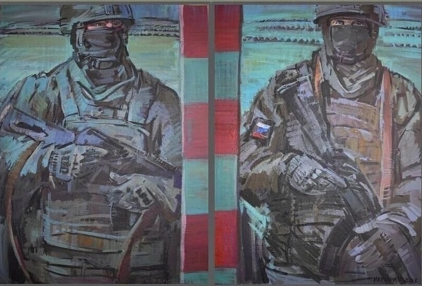 Скробач. На Белгородской черте. Диптих. 2023. Холст, акрил.