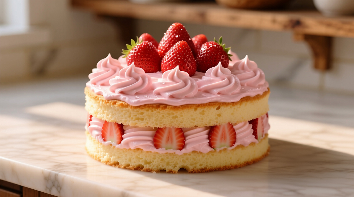 Клубничный торт с клубничным кремом