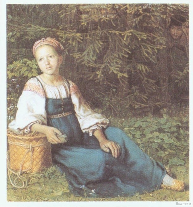 Венецианов. Крестьянка с грибами