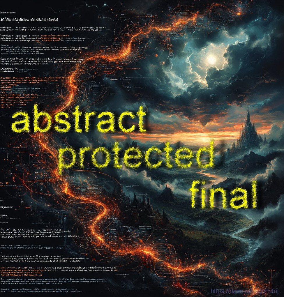 abstract, protected, final