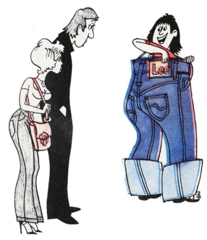 Ничего, что великоваты, зато какая фирмА! Карикатура из советского журнала "Крокодил" 