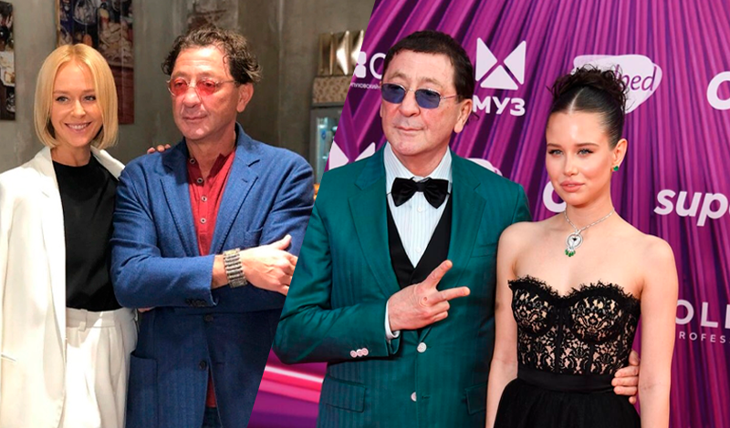 Григорий Лепс с Анной Шаплыковой (слева) и Авророй Кибой (справа)