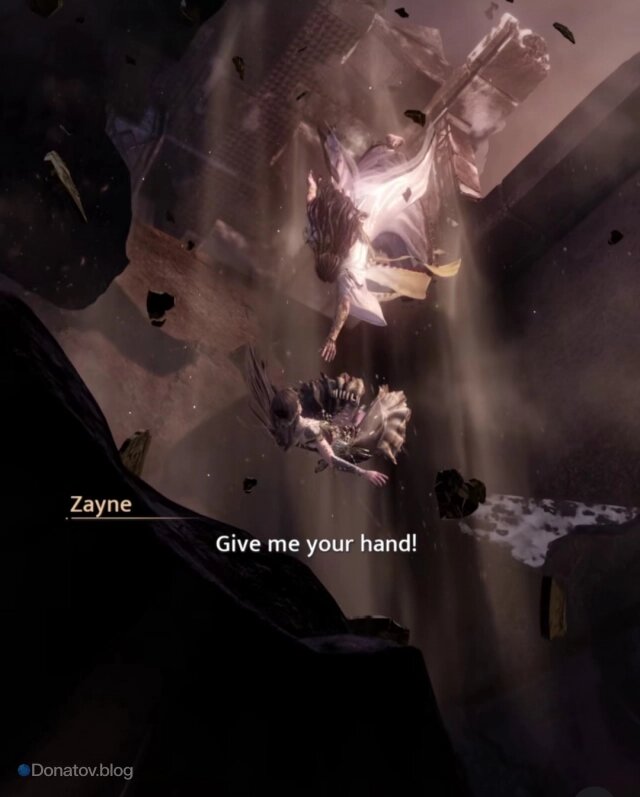    Кадр из новой мифовой карты Зейна, где главная героиня и он падают