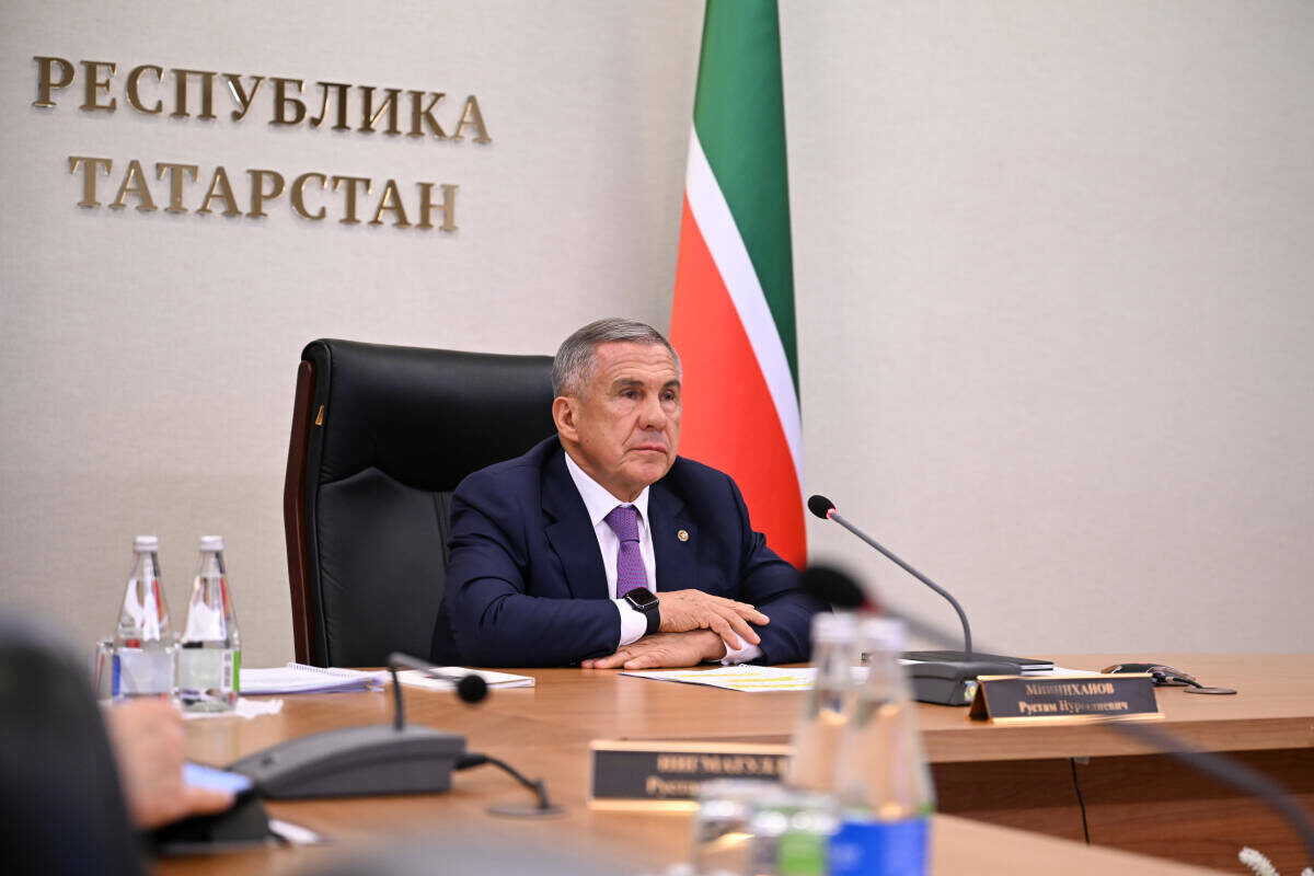 Рустам Минниханов поблагодарил Владимира Путина за постоянное внимание и всестороннюю поддержку, которые оказываются регионам страныФото: rais.tatarstan.ru