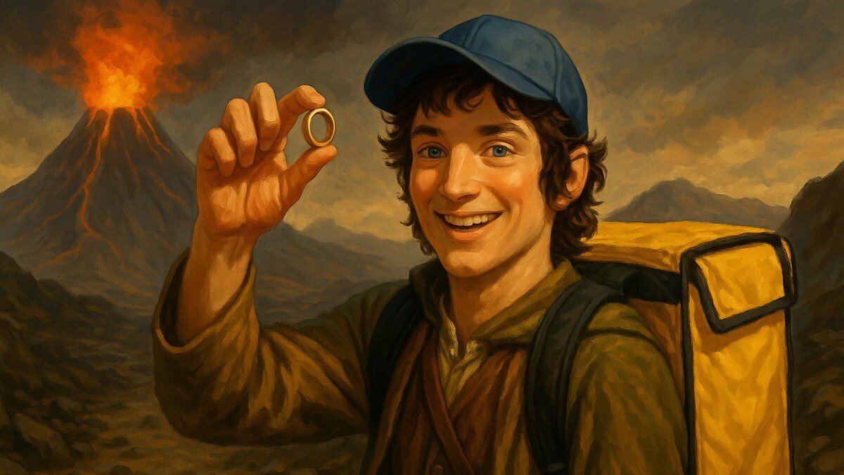    Фродо несет кольцо к Ородруину по версии нейросети