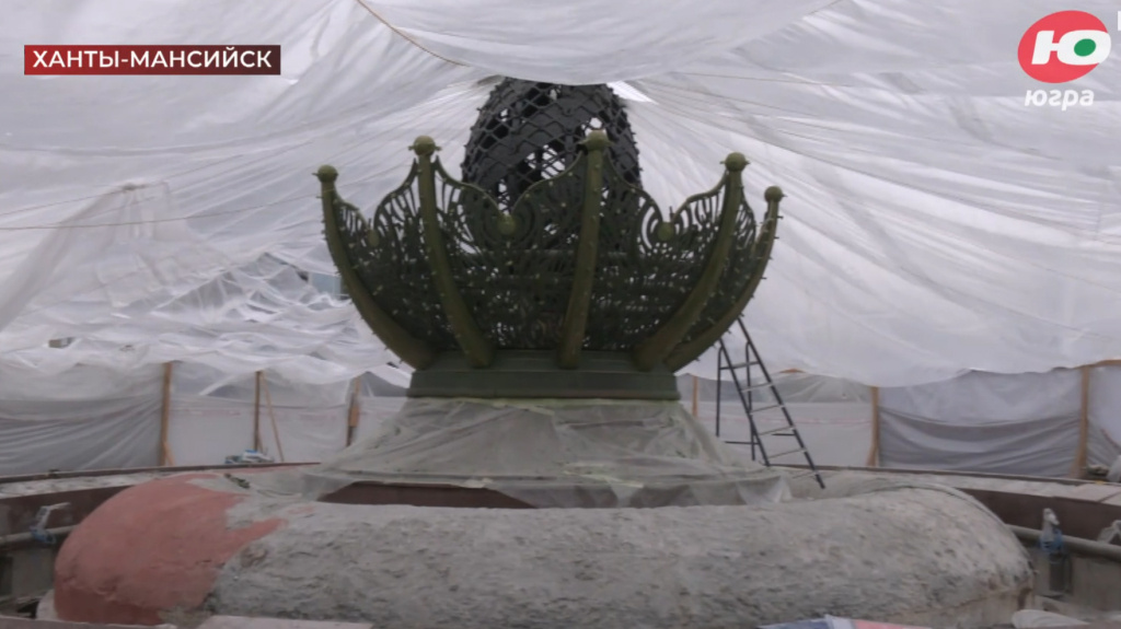    «Яйцо Фаберже» в Ханты-Мансийске перестраивают в световой фонтан, который будет работать зимой