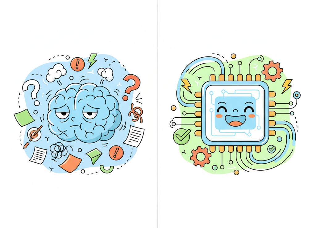 Почему твой мозг "тормозит", а компьютер — нет? 