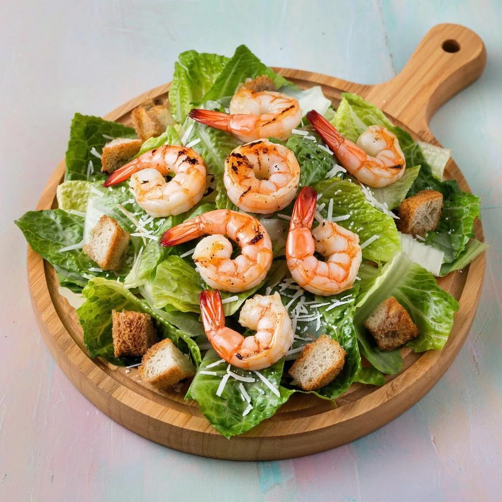 🍲 Как приготовить идеальный салат Цезарь с креветками 🌊