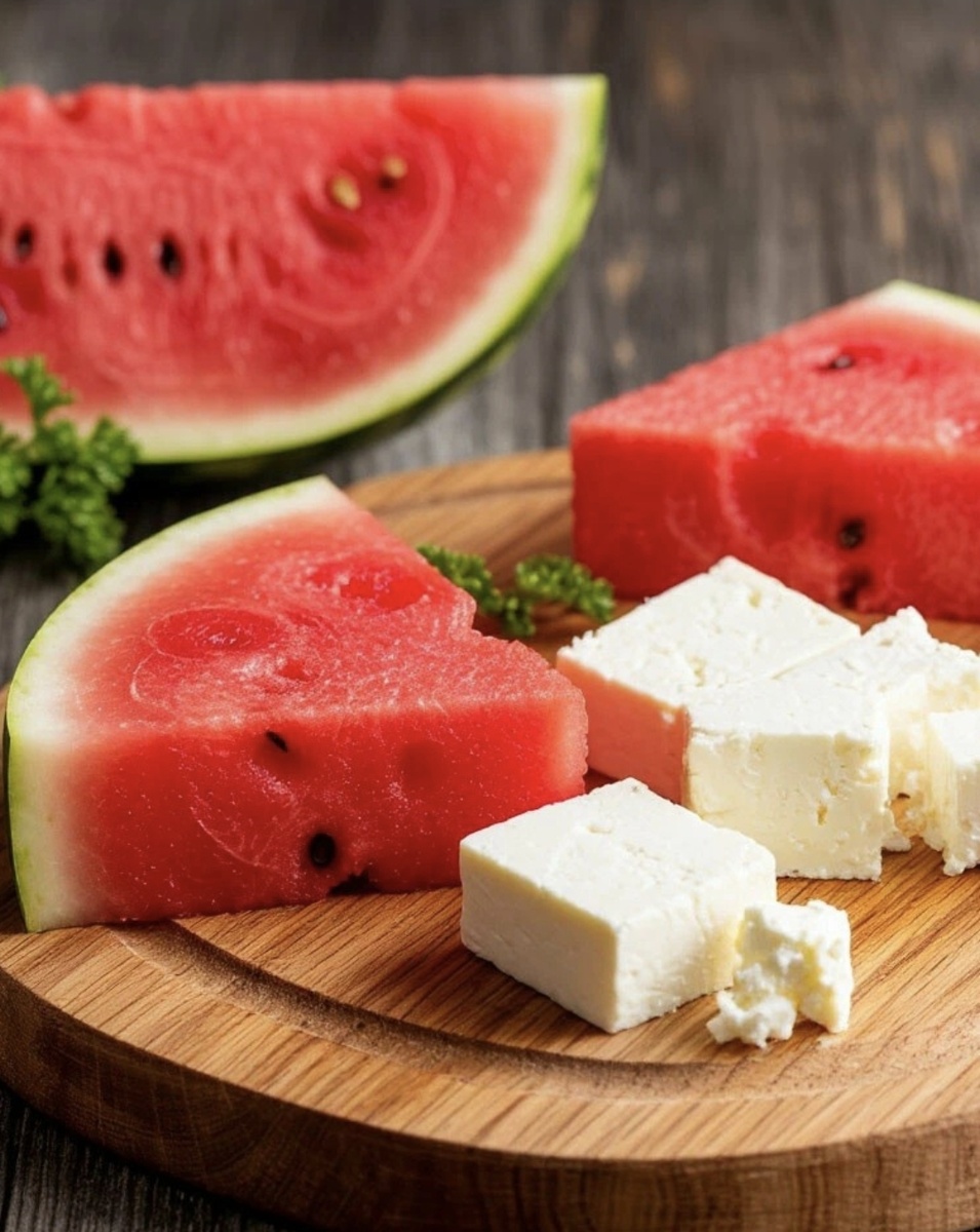 Фото автора.Арбуз и сыр Фета.