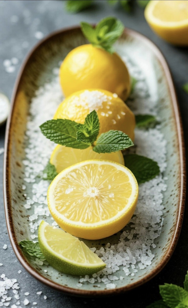 Фото автора. ЛИМОН И МОРСКАЯ СОЛЬ, МЯТА.