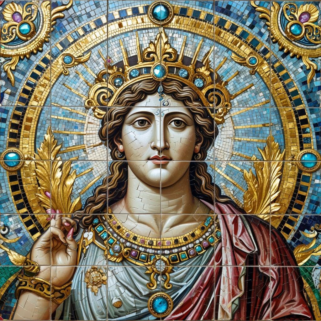 Мозаика. Иллюстрация сгенерирована нейросетью