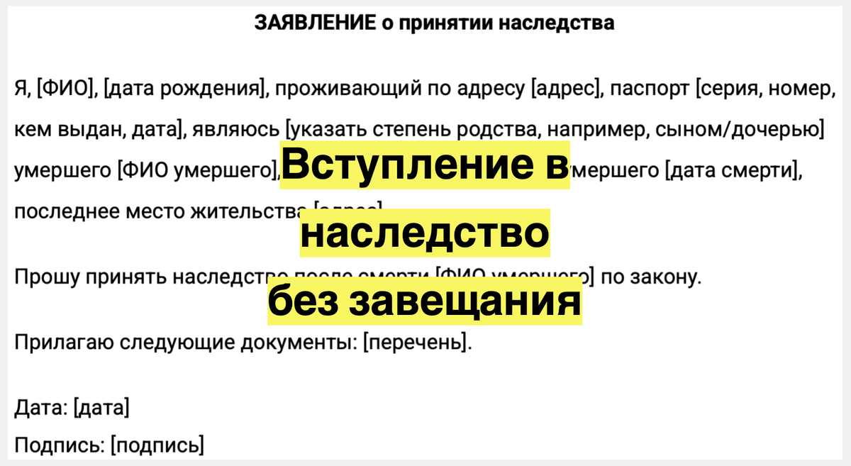 Вступление в наследство без завещания