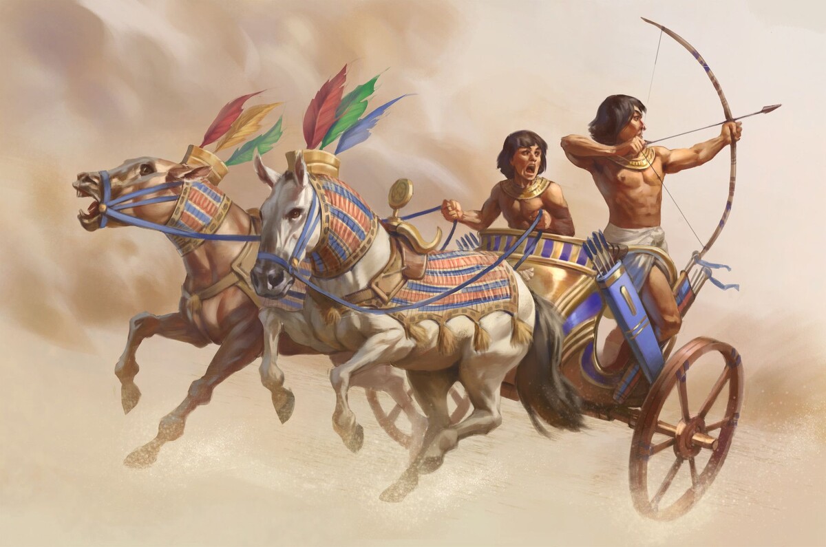 Египетские лучники на колеснице. (изображение из открытых источников)