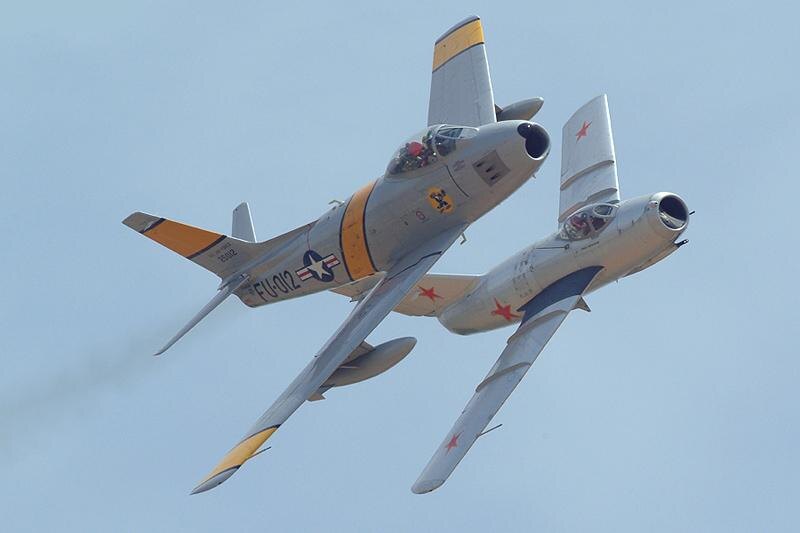 Советский МиГ-15 и американский F-86 "Sabre" (изображение из открытых источников)