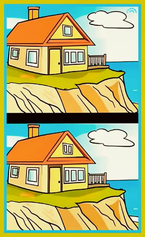 Визуальный челлендж: найдите все отличия на картинке с домиком 🔍