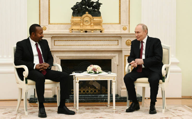 Russian President Putin with Ethiopian Prime Minister Ahmed