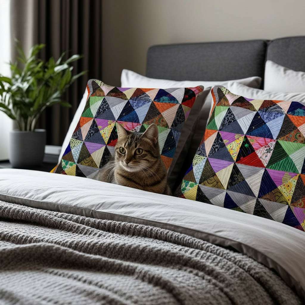 Вариант дизайна подушек для современной спальни