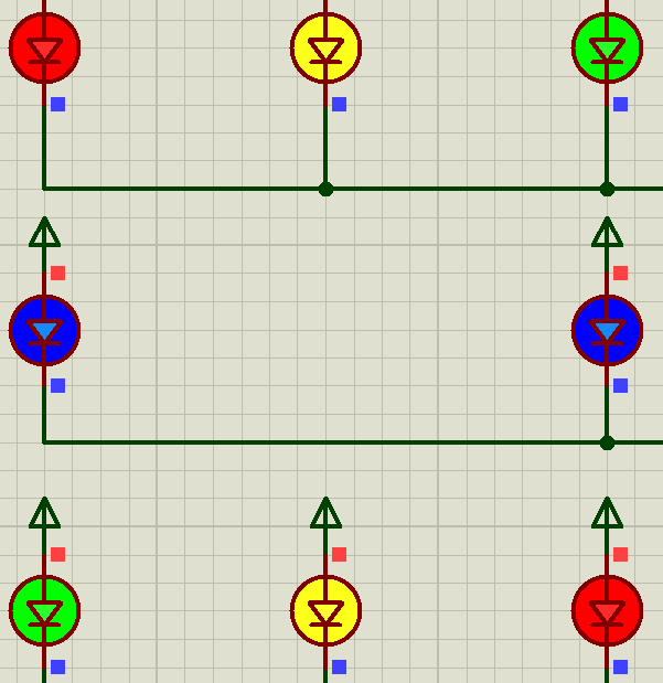 Нумерация ламп начинается от левого вернего угла и идёт по часовой стрелке