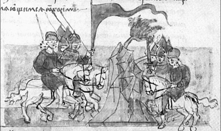 Битва при Красном дворе. Миниатюра из Радзивилловской летописи