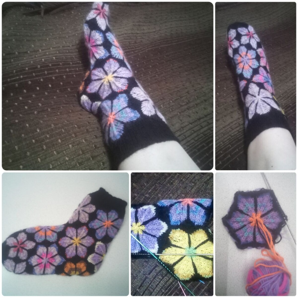 Носочки в технике модульного вязания