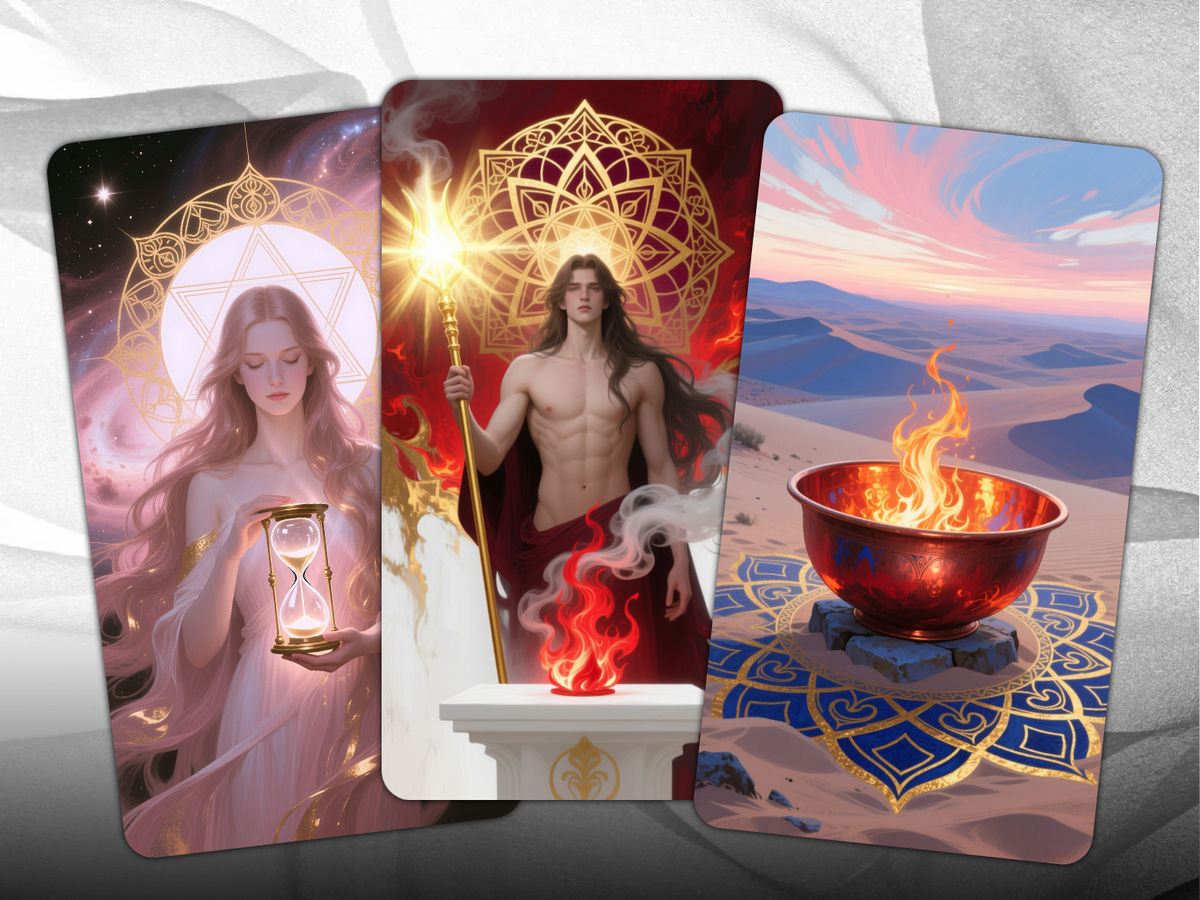 Таро авторской колоды. Есть идеи, какие Арканы здесь изображены? Пишите в комментариях!