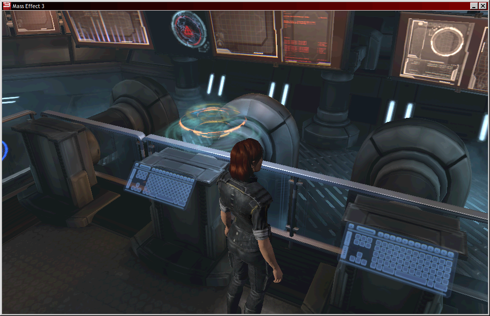  Цитадель: Посольство людей: Окруженое отделение Спектров. С терминалами взаимодействовать нельзя. Как и со столом модификации оружия в стрельбище.