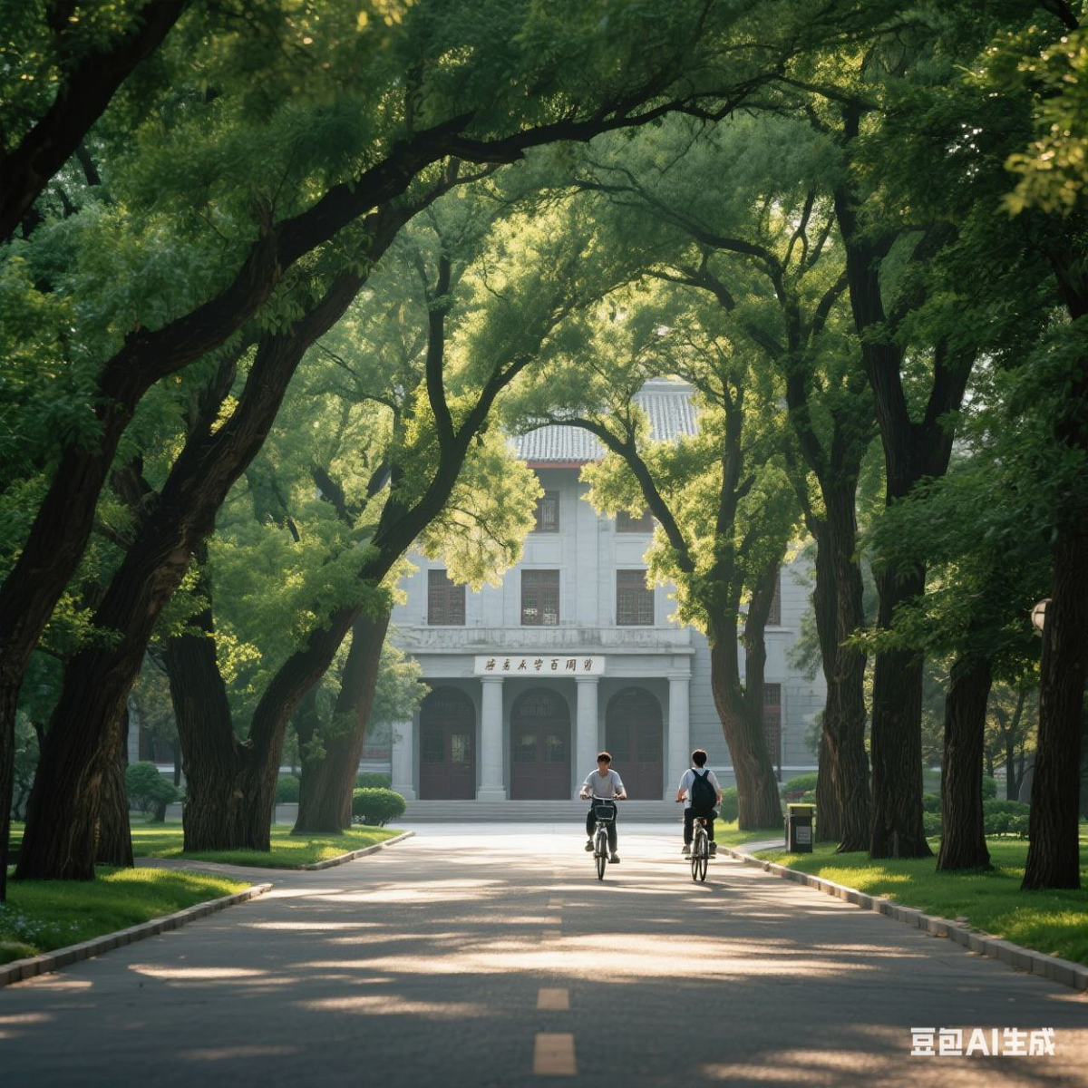 Примерно так выглядят кампусы китайских вузов,-огромная территория, где есть абсолютно все для учебы и жизни. Изображение сгенерировано китайской нейросетью 豆包.