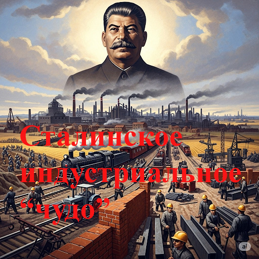 Иллюстрация "Сталинское индустриальное "чудо"" создана сетью Джемини