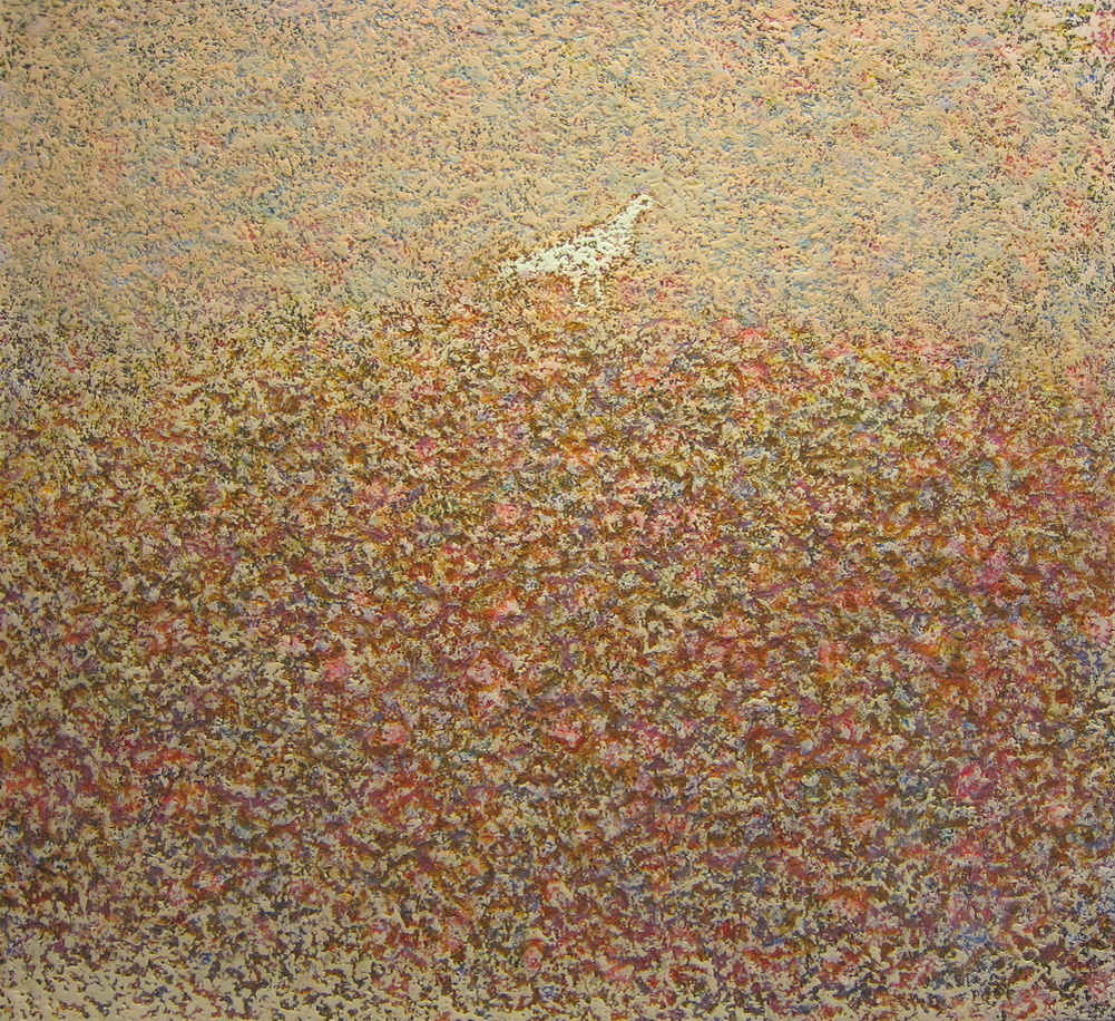 А. Дедушев. Птица. 2014г. холст, масло. 100х100 см. (Картина в частной коллекции).