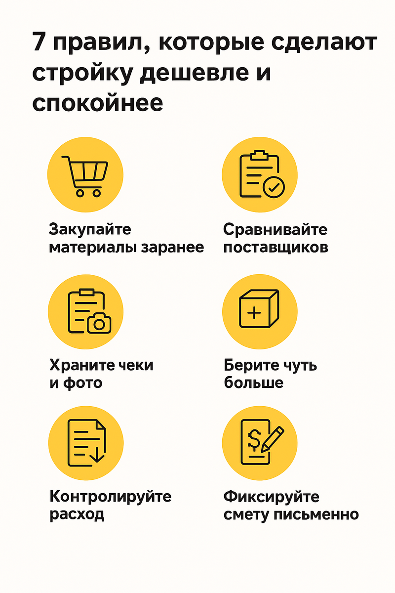 7 правил, которые сделают стройку дешевле и спокойнее