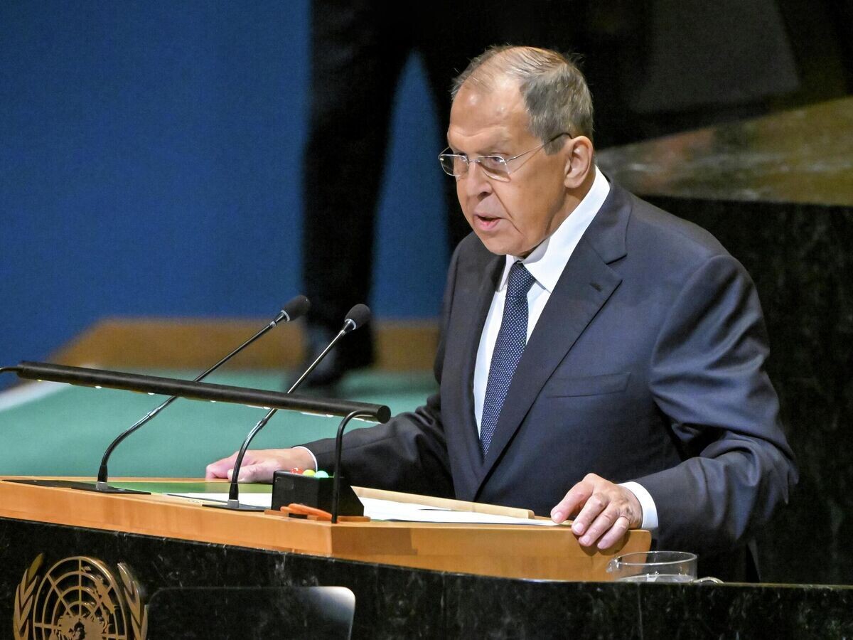    Министр иностранных дел РФ Сергей Лавров выступает на заседании 80-й сессии Генассамблеи ООН© РИА Новости / Сергей Гунеев