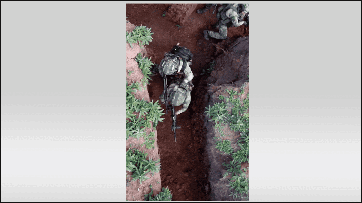    Так штурмовики передвигаются по окопам. Видео предоставлено Царьграду