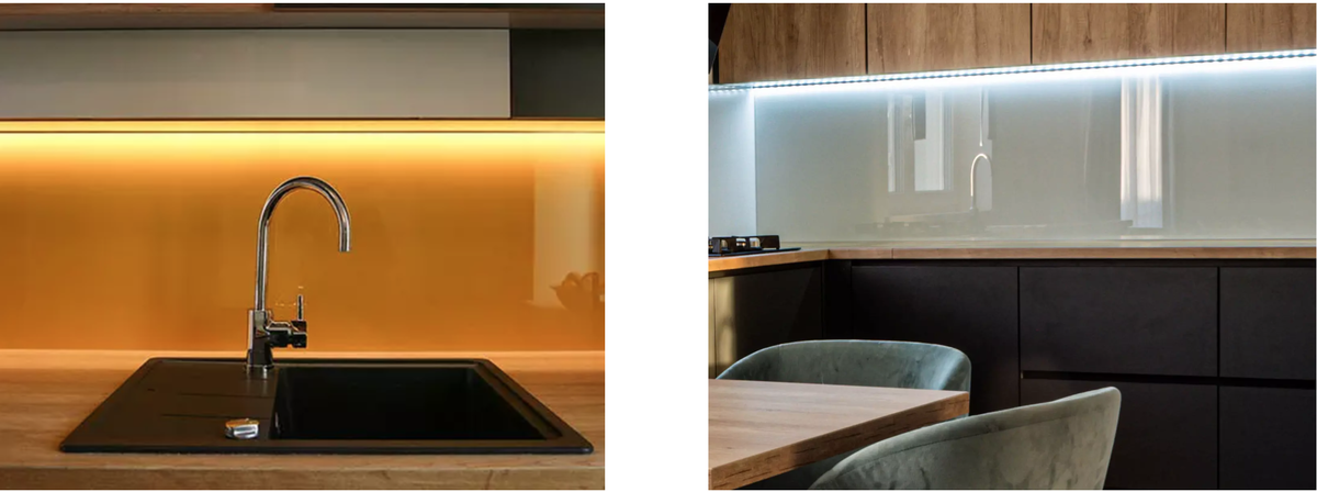 Примеры прозрачного стеклянного фартука