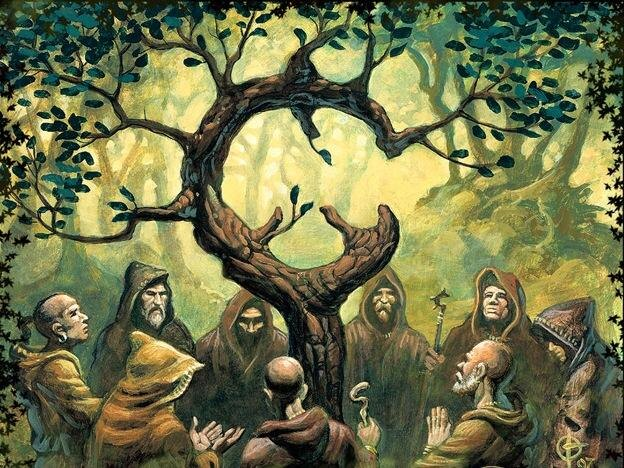 Обряд в священной роще. Современная иллюстрация