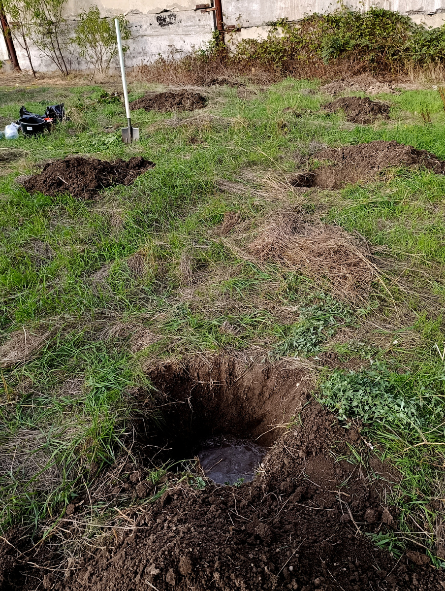 Между лунками три метра. 