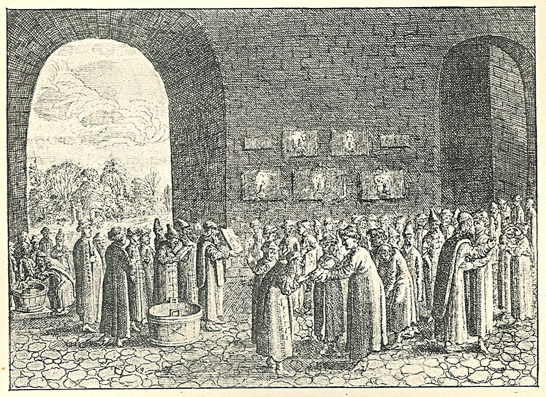 Крестины. «Описание путешествия в Московию». Адам Олеарий. XVII в.