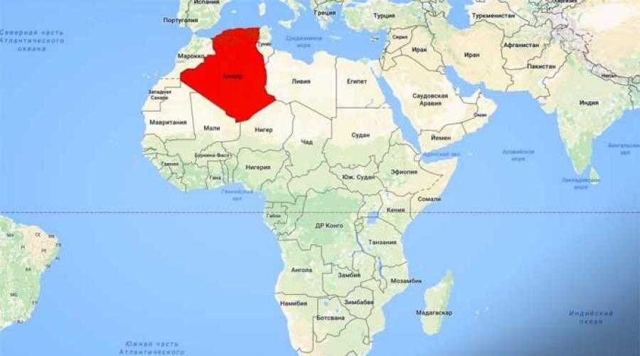 Алжир на карте (фото взято из открытых источников) 