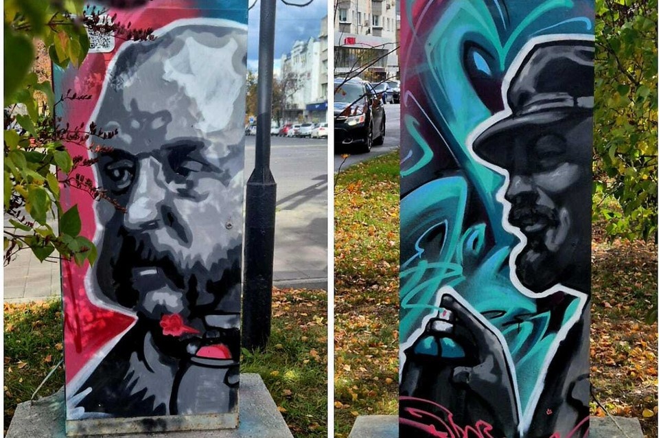    В Ульяновске молодежь украшает граффити ящики контроллеров дорожного движения | ФОТО: телеграм-канал МБУ «Правый берег»