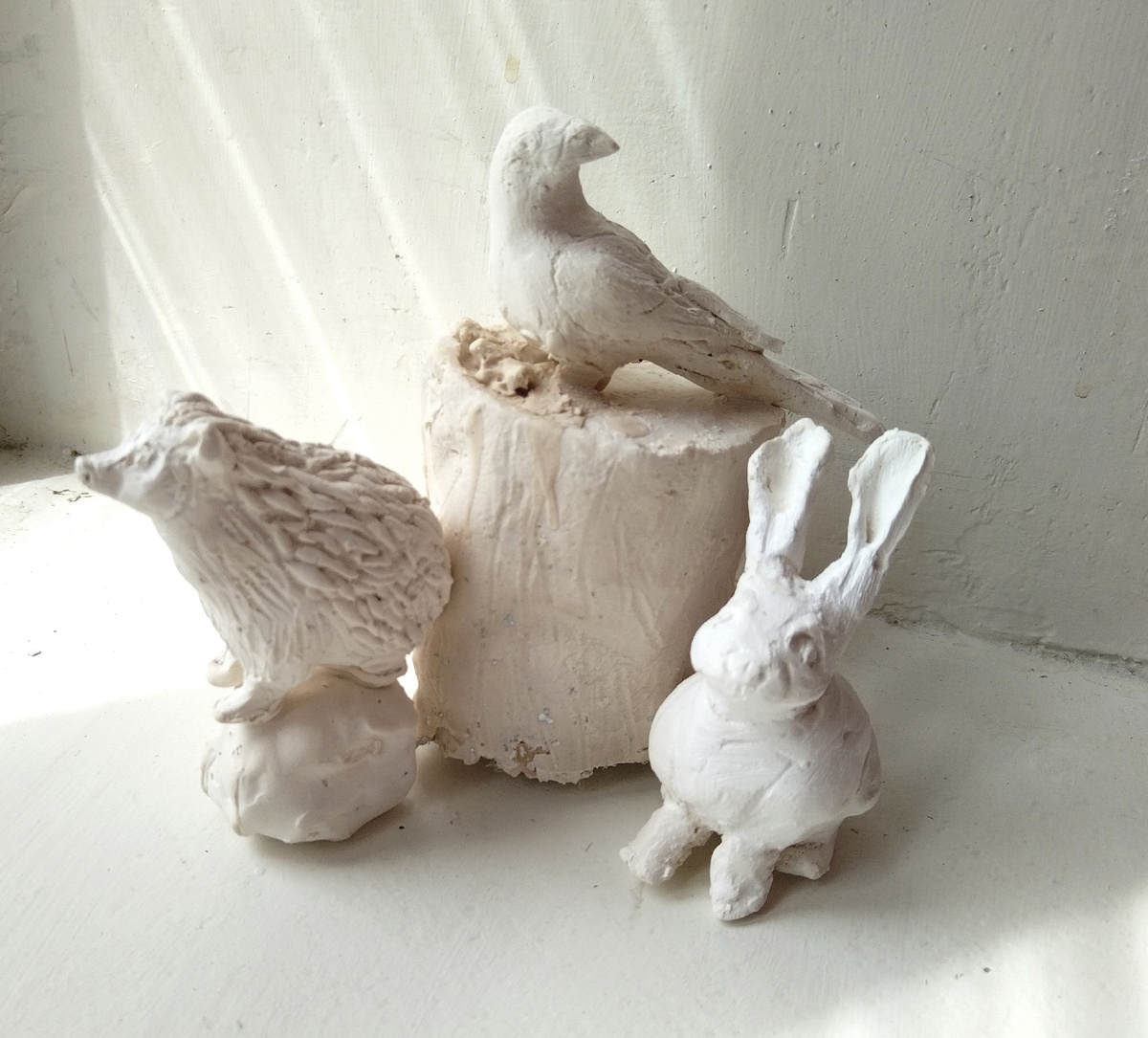 Тестовые мини-скульптуры из гипса.